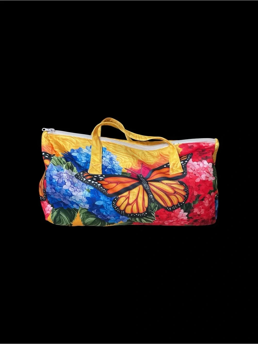 Dwellin large quilted Butterfly duffle  Bag, NWOT 16” 8” 8”